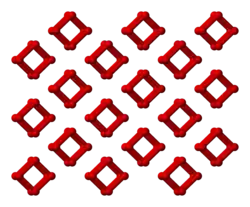 Část krystalové struktury ε-kyslíku