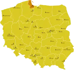 Arcidiecéze gdaňská na mapě
