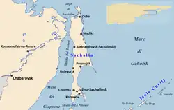 Sachalinský záliv na mapě
