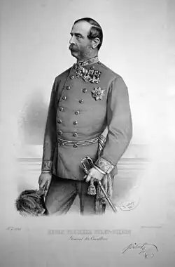 Generál jízdy baron Eugen Piret de Bihain (1883, litografie, Adolf Dauthage)