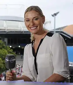 Barbara Schettová jako moderátorka stanice Eurosport, 2014