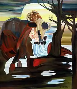 Existenciální chvilka, 1978, olej 130x150cm