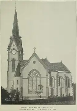 Evangelický kostel v Novosedlicích (časopis Der Bautechniker, 1901)
