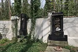 Hrobky v severní části hřbitova