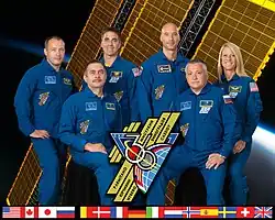 Zleva Misurkin, Vinogradov, Cassidy, Parmitano, Jurčichin a Nybergová