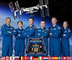 Zleva Saint-Jacques, McClain, Kononěnko, Ovčinin, Hague a Kochová