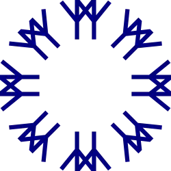 Logo výstavy tvoří propojené lidské postavy, dá se v něm přečíst i M jako zkratka Montrealu