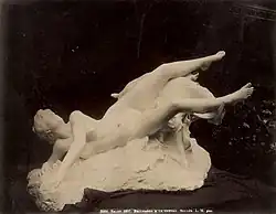 Bacchante à la chèvre marbre, sochař Félix Soulès