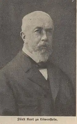 Karel VI. ze Löwensteinu kolem roku 1900