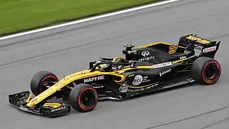 Nico Hülkenberg řídící vůz R.S.18 při Grand Prix Rakouska 2018.