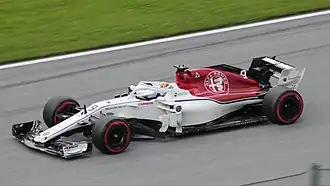 Marcus Ericsson řídící vůz C37 při Grand Prix Rakouska 2018.