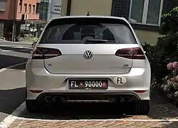 VW Golf, převozní SPZ