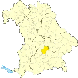 Zemský okres Freising na mapě Bavorska