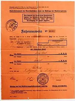 Jízdenka VF pro prázdninovou akci VF-Kinderferienwerk (přední strana)