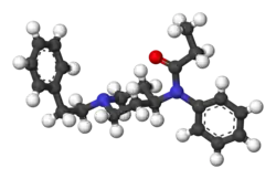 3D model molekuly fentanylu