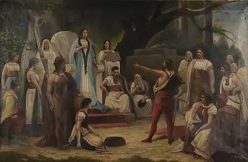 Libuše - historický výjev (Olej na plátně)