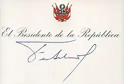 Fernando Belaúnde Terry, podpis