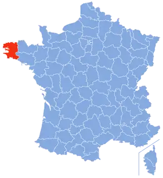 Diecéze Quimper (-Léon) na mapě