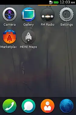 Screenshot Firefox OS vývojového buildu