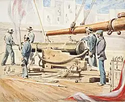 Prácticas de tiro, akvarel, 1848