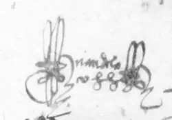 Juan de la Cosa – podpis