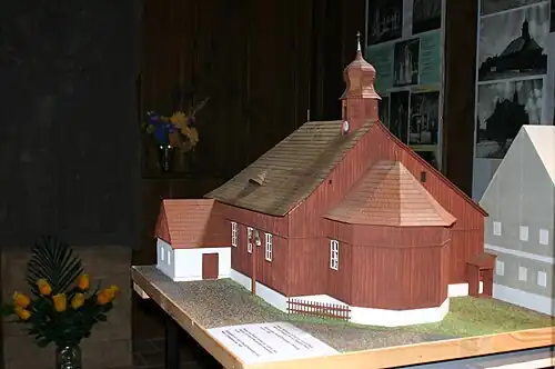 Model kostela sv. Jana Křtitele ve Flájích