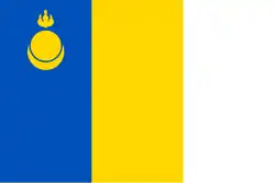 Vlajka Aginského burjatského autonomního okruhu (2001–2008) Poměr stran: 2:3