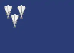 Rekonstrukce Jørgensenovy vlajky jako "protektora" Islandu Poměr stran: neznámý