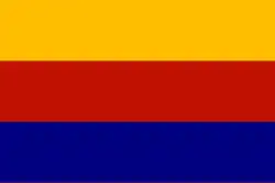 Žluto-červeno-modrá trikolóra byla kompromisním řešením moravských vlastenců, o jehož praktickém naplnění ale téměř chybí zprávy.[36] V roce 1880 moravské místodržitelství údaj o "zlaté-červené-modré" jako zemských barvách, který se objevoval v různých v zemi vydávaných kalendářích, označilo za nesprávný a za moravské zemské barvy považovalo jedině "zlatou-červenou".[69] V rozporu s oficiálním stanoviskem je informace v Dačických listech z roku 1896, podle níž byly pro Moravu stanoveny zemské barvy žlutá-červená-modrá, jelikož původní barvy země bílá-červená-modrá byly úřady vykládány jako nepřípustné a zakazovány, protože prý představovaly "všeslovanské" barvy. Zlatá (žlutá), červená a modrá jsou s odkazem na zlatočerveně šachovanou orlici vyjmenovány jako moravské zemské barvy Matoušem Václavkem v Úvodu do zeměpisu markrabství Moravského z téhož roku.[70][71]