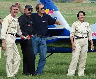 Flying Bulls, zleva Jiří Saller, Miroslav Krejčí, Jiří Vepřek, Radka Máchová