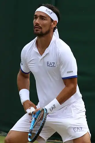 Fabio Fognini během Wimbledonu 2019