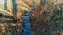 Folknářský potok pod hřbitovem Folknáře.