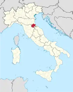 Provincie Forlì-Cesena na mapě Itálie