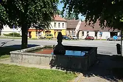 Fountain in Želetava, Třebíč District.JPG