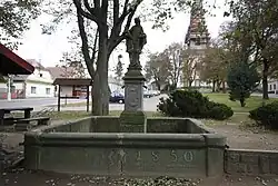 Fountain in Trhová Kamenice, Chrudim District.JPG