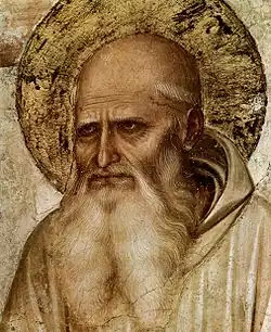 Sv. Romuald (freska, vytvořil Fra Angelico, klášter San Marco ve Florencii)