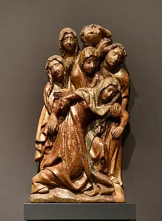 fragment skupiny Ukřižování (kolem r. 1400), GVU Cheb