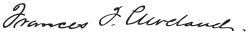 Frances Clevelandová, podpis