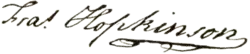 Francis Hopkinson, podpis
