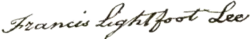 Francis Lightfoot Lee, podpis