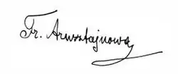 Franciszka Arnsztajnowa – podpis