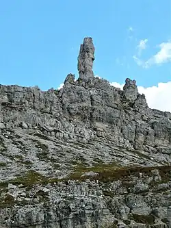 Frankfurther Würstl, výrazná skalní jehla na Paternkofelu