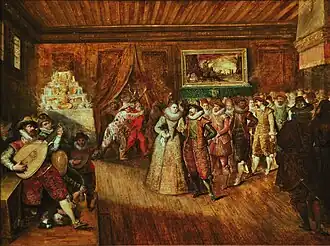 Svatební tanec, olej na dřevě, 49,4 x 66,3 cm, Museum Mayer van den Bergh, Antverpy