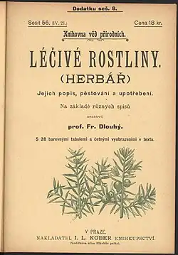 Léčivé rostliny (1900), obálka jednoho ze sešitů, v nichž dílo postupně vycházelo[8]