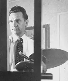 malíř František Hradecký při práci