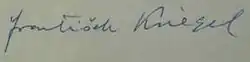 František Kriegel, podpis