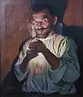 Portrét kouřícího muže (olej na plátně) 1918
