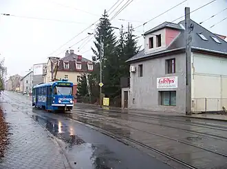 Trať v ulici Hanychovská