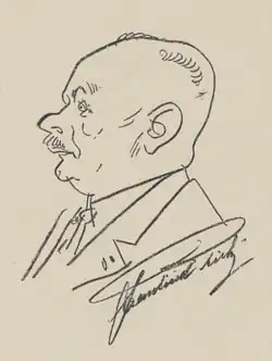 František Tichý (karikatura Ivana Sorse, 1932)