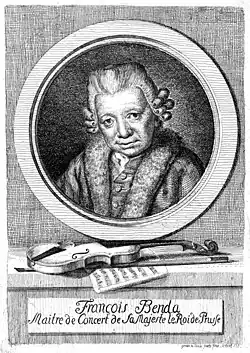 František Benda na dobové rytině